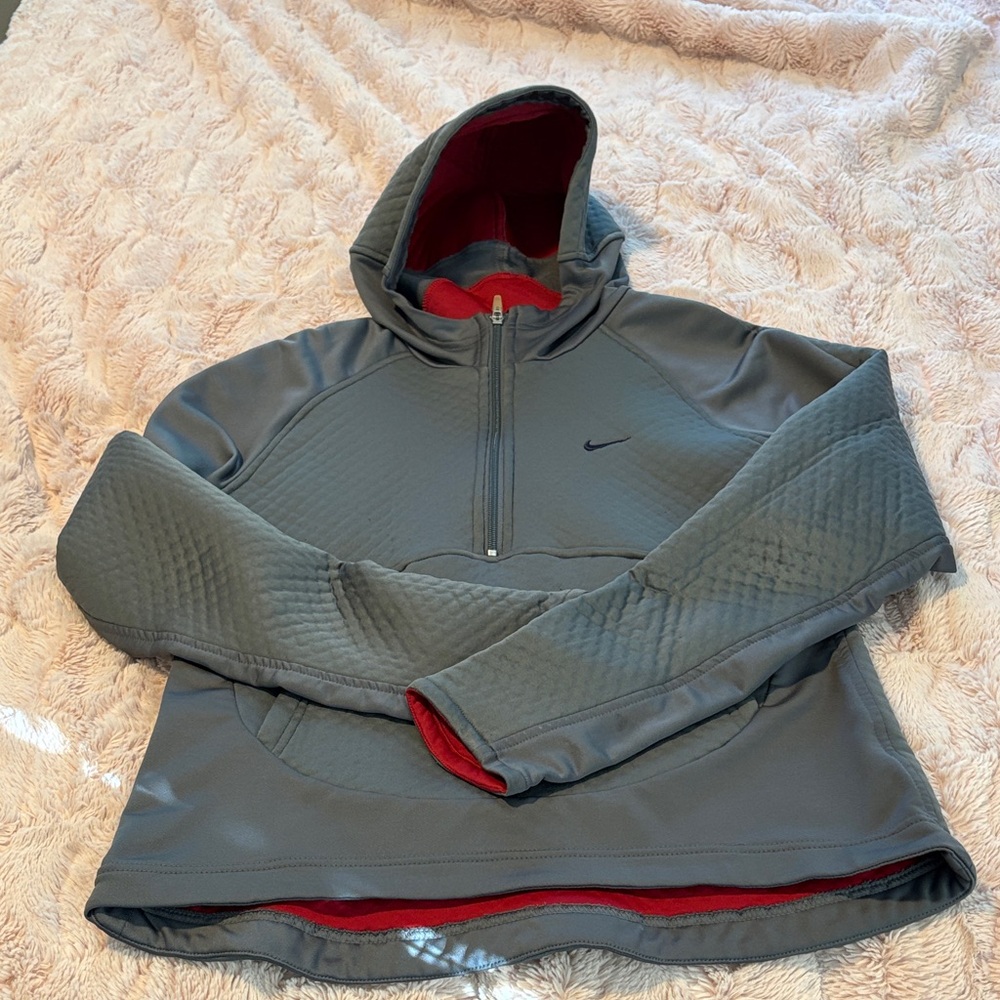 Nike Charcoal and Crimson Hoodie